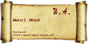 Wenzl Abod névjegykártya